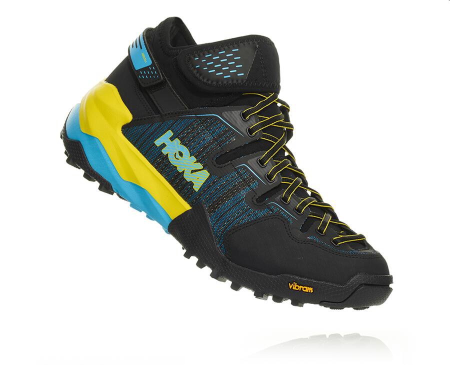 Tenis Hoka One One Trail Hombre Negros/Azules - Arkali - VIMK64190